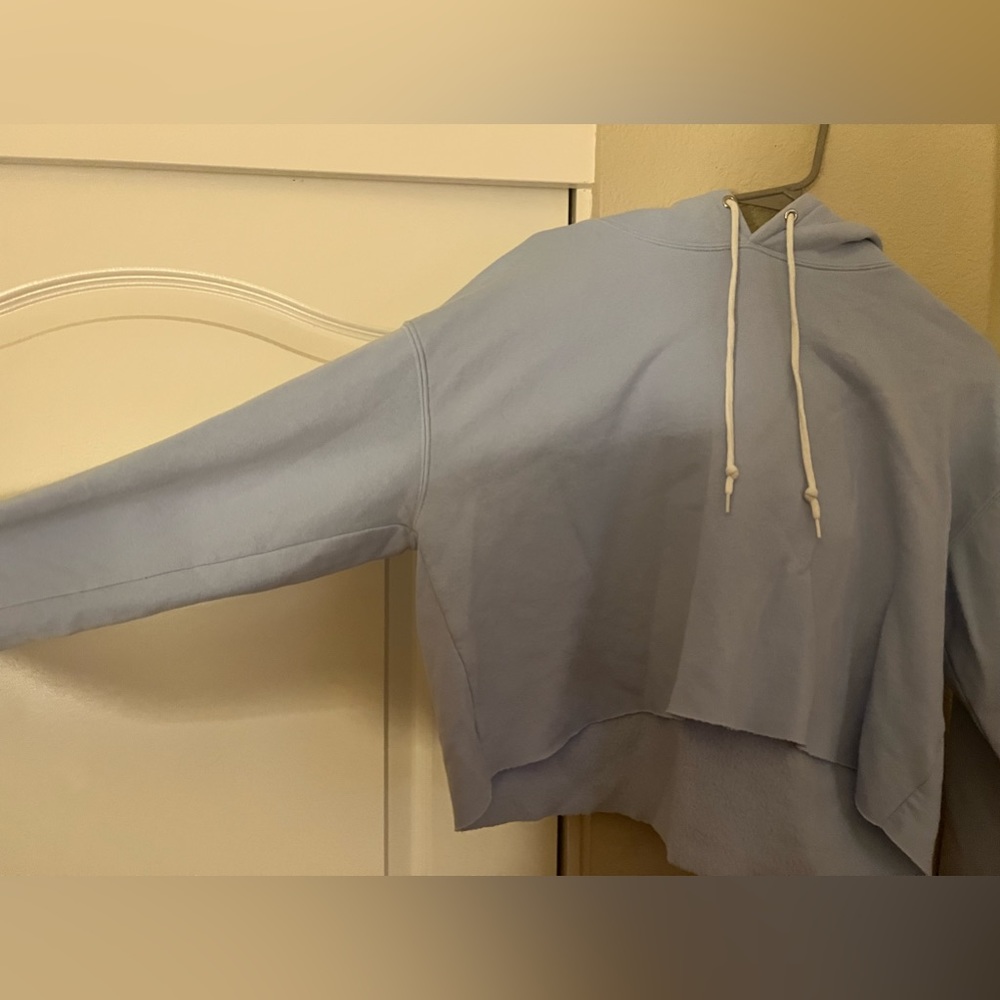 Light blue cropped hoodie